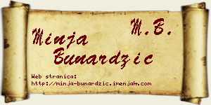 Minja Bunardžić vizit kartica
